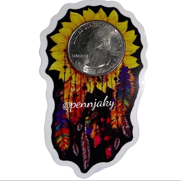 SUNFLOWER sticker for water bottles laptops cards crafts laptop dreamcatcher (b) - Picture 2 of 2